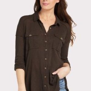 Free People Penelope Shirt Army